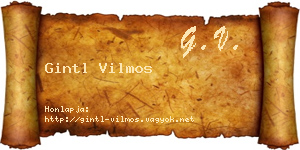 Gintl Vilmos névjegykártya