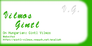 vilmos gintl business card